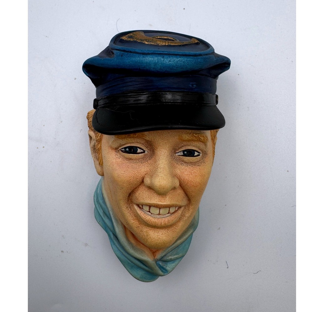 Vintage Bossons England Drummer Boy USA American Civil War Chalkware Wall Head